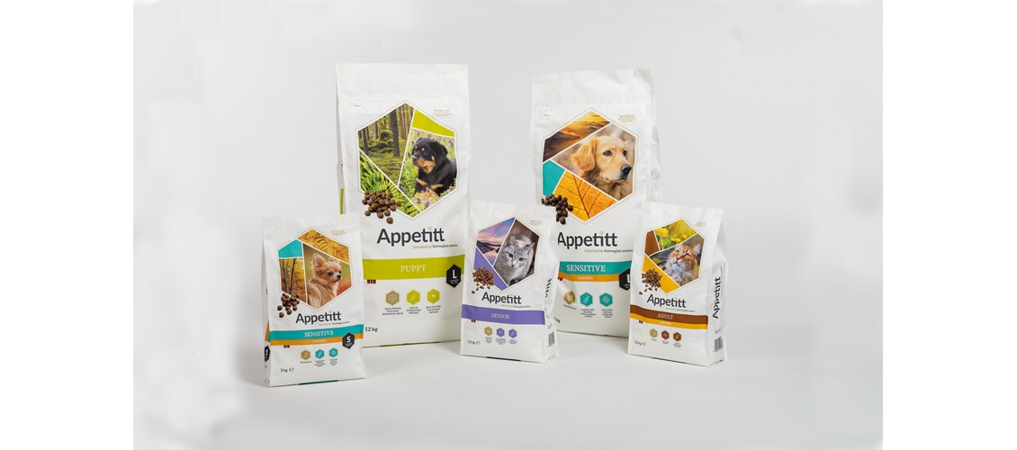 Fôr til katt og hund i resirkulerbar emballasje