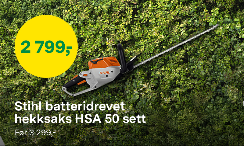 Stihl batteridrevet hekkesaks HSA 50 sett