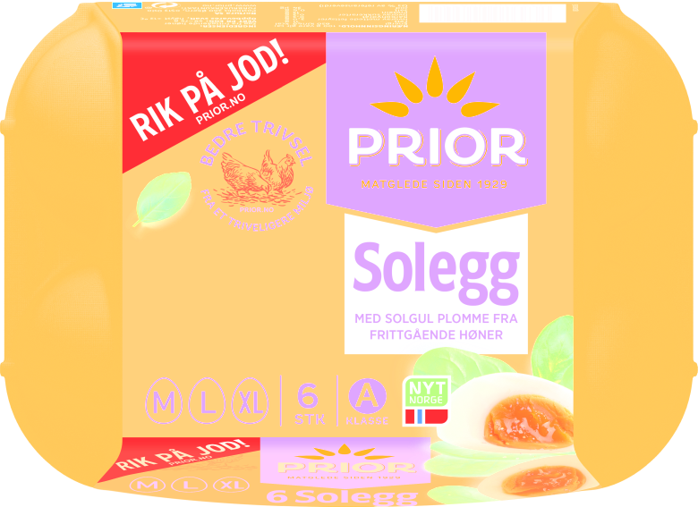 Eggkartong fra PRIOR merket med ekstra jod