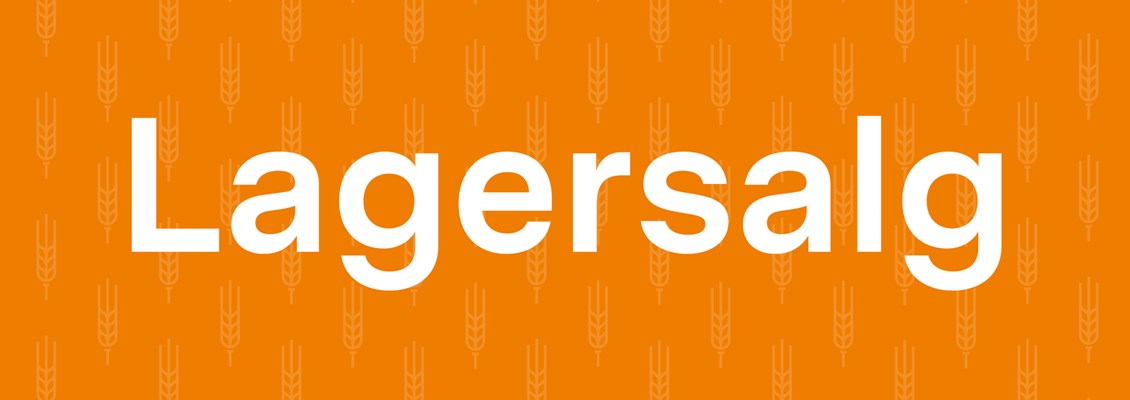 Orange banner med teksten lagersalg