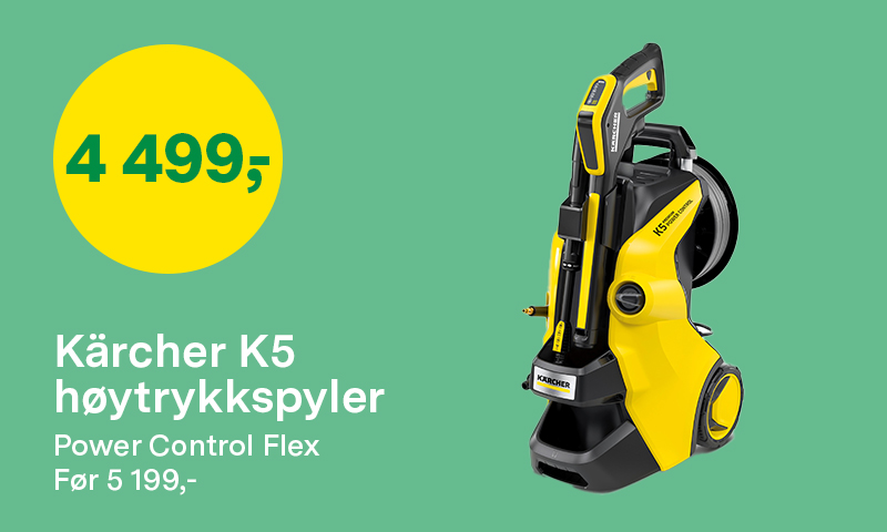 Kärcher K5 høytrykkspyler før 5 199 kr nå 4 499 kr
