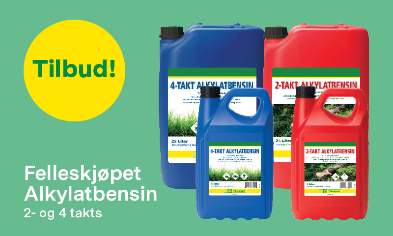 Alkylatbensin 2-takts og 4-takts, 5l og 25l, tilbud