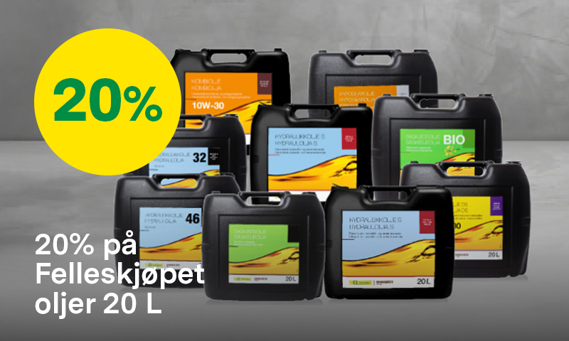 20% på alle Felleskjøpet oljer 20L