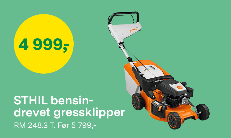 Bensindrevet gressklipper RM 248.3 T før 5 799 kr nå 4 999 kr