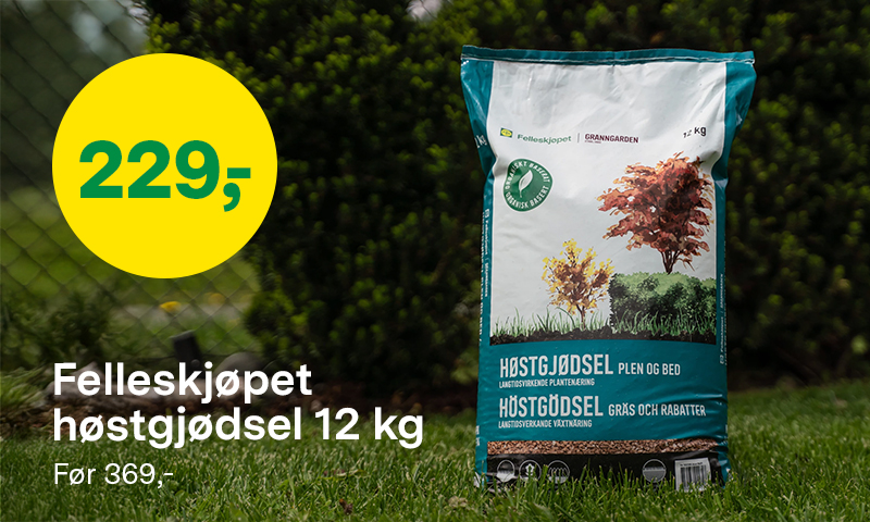 Felleskjøpet Høstgjødsel 12 kg før 369,- nå 229,-
