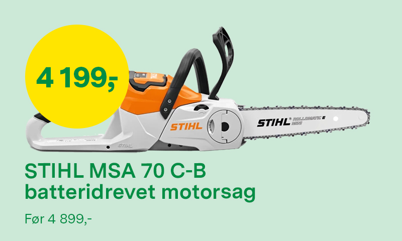 Stihl MSA  70 C-B  batteridrevet  motorsag før 4899,- nå 4199,-