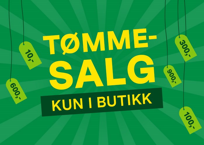 Tømmesalg i butikk!