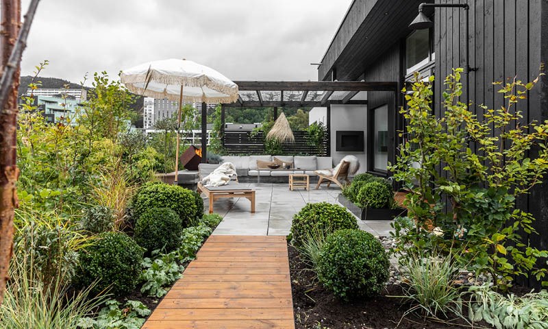 Ferdig utaplass med loungeområde