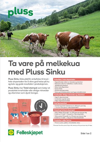 Ta vare på melkekua med Pluss Sinku