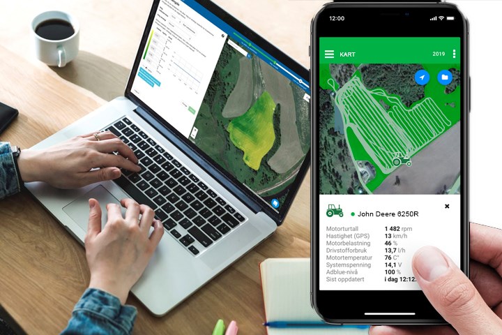 MAc og telefon med LogMASTER på skjermen
