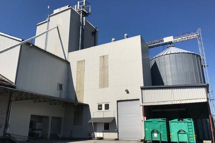 Felleskjøpets kornmottak i Askim. Foto