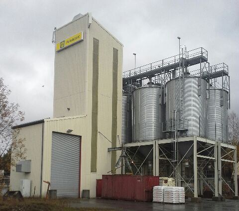 Felleskjøpet kornmottak Kongsberg.Foto