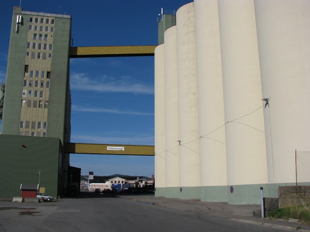 Felleskjøpet kornmottak Larvik. Foto