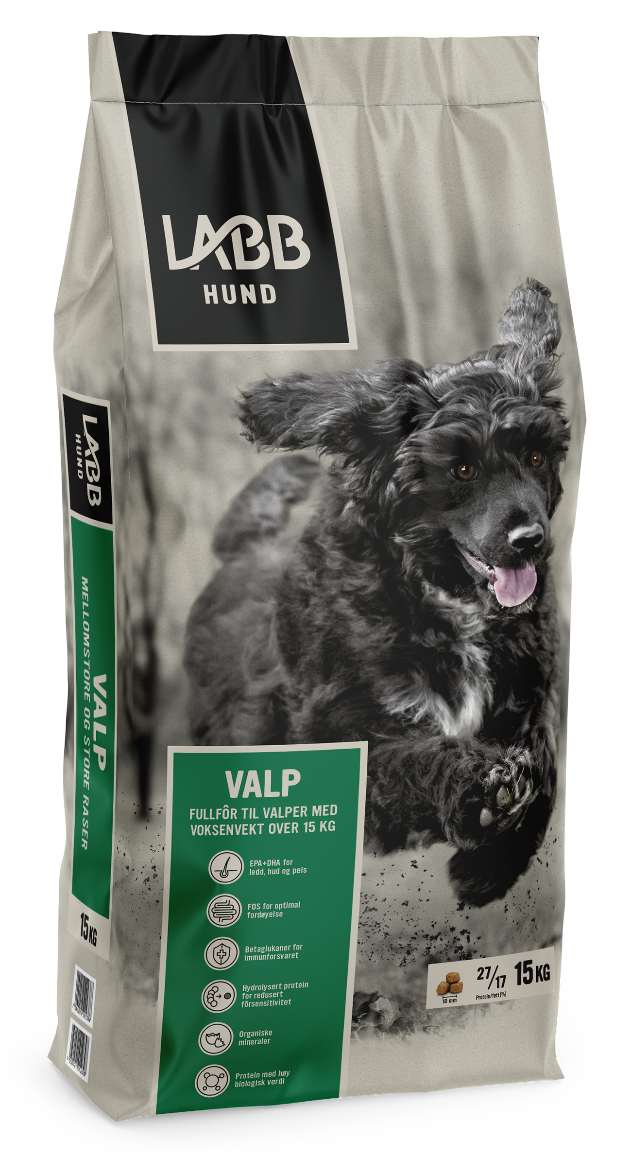 Hundefôr Valp mellom- og store raser 15 kg