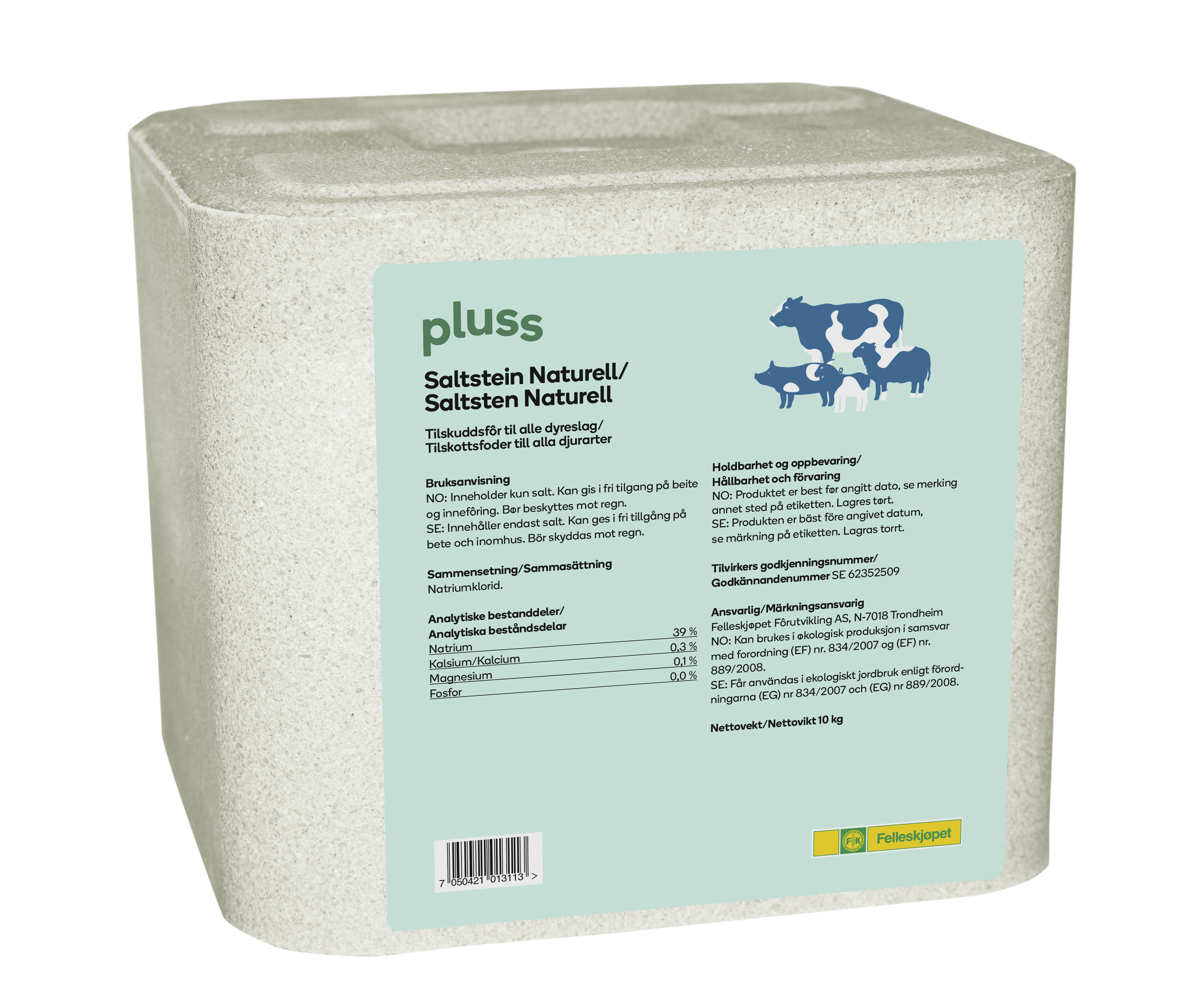Saltstein Naturell 10 kg