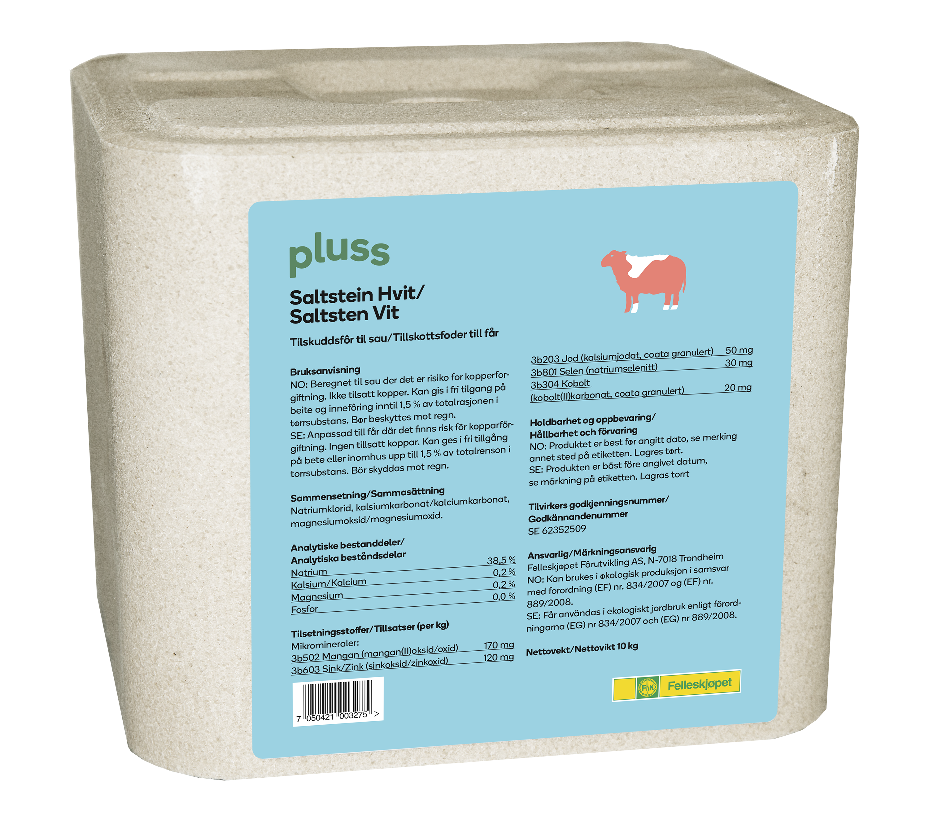 Saltstein hvit 10 kg