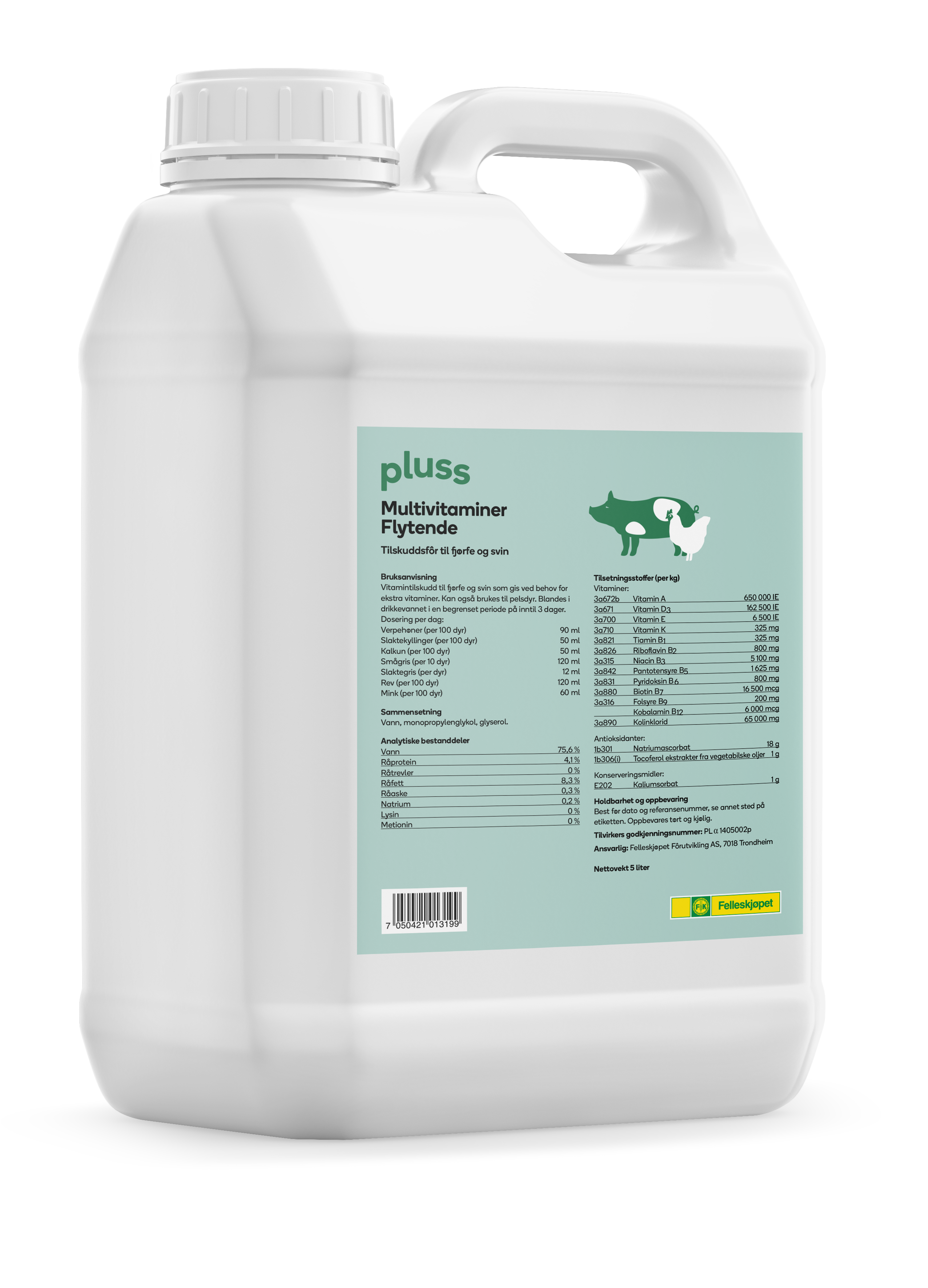 Multivitaminer flytende 5 L