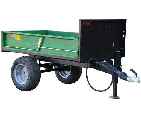 Tilhenger med tipp enakslet