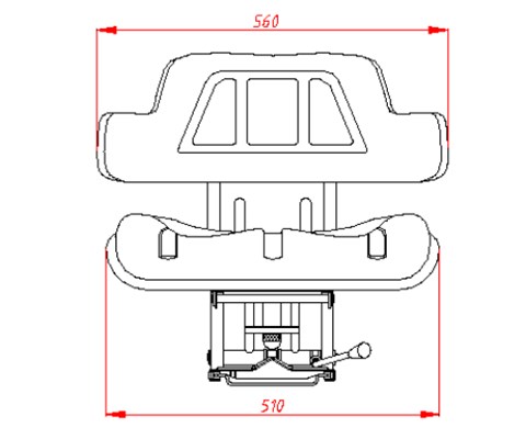 Mekanisk førersete i svart skai