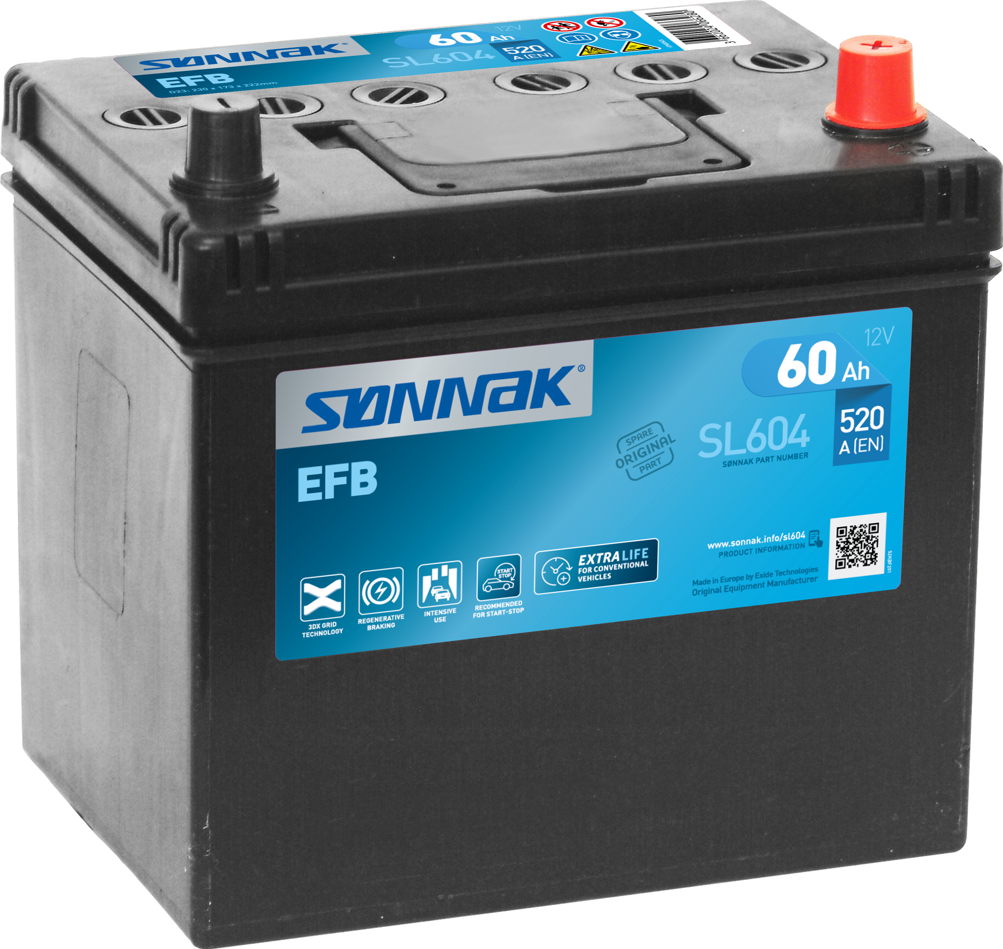 Bilbatteri EFB start og stop SL604