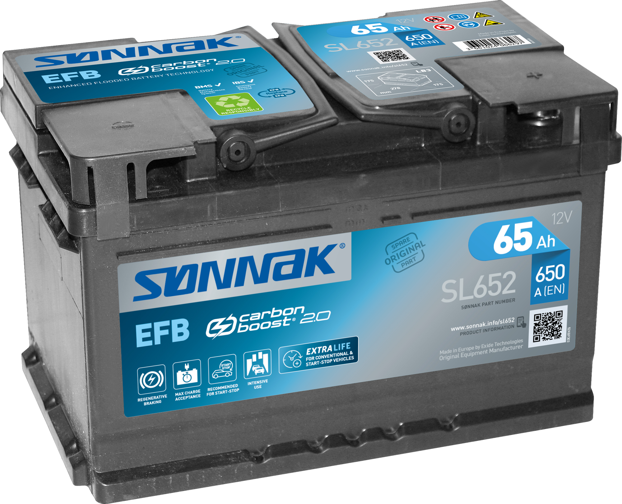 Bilbatteri EFB start og stop SL652