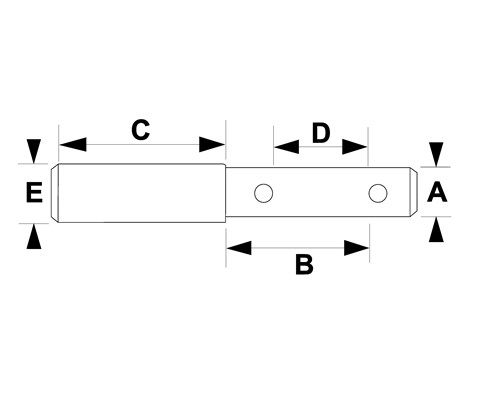 Bolt trekkstang kat. 1 og 2 22/165 mm 28/61 mm