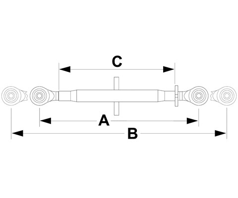 Toppstag heavy duty 2/2 555-792 mm