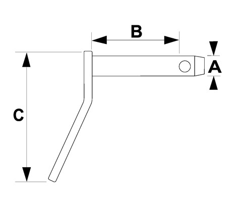 Bolt toppstag kat. 2 med håndtak 25/117 mm
