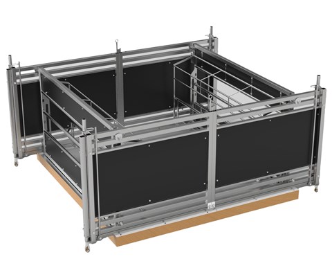 Fôrkasse 2 m rundballe for sau med 2 porter