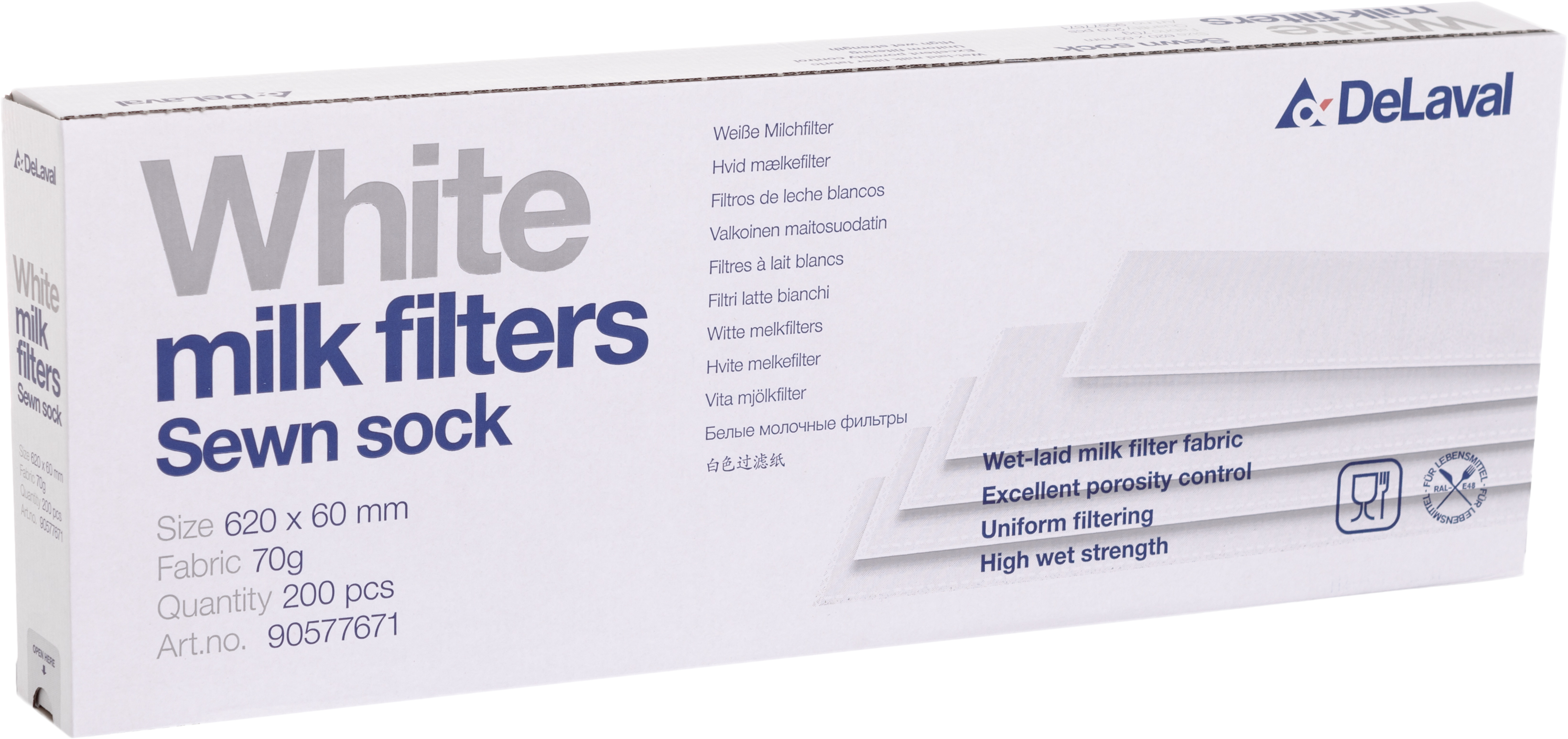 Melkefilter med sydde kanter 70 g