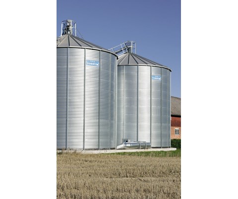 Utendørs rund lagringssilo