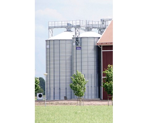 Utendørs rund lagringssilo