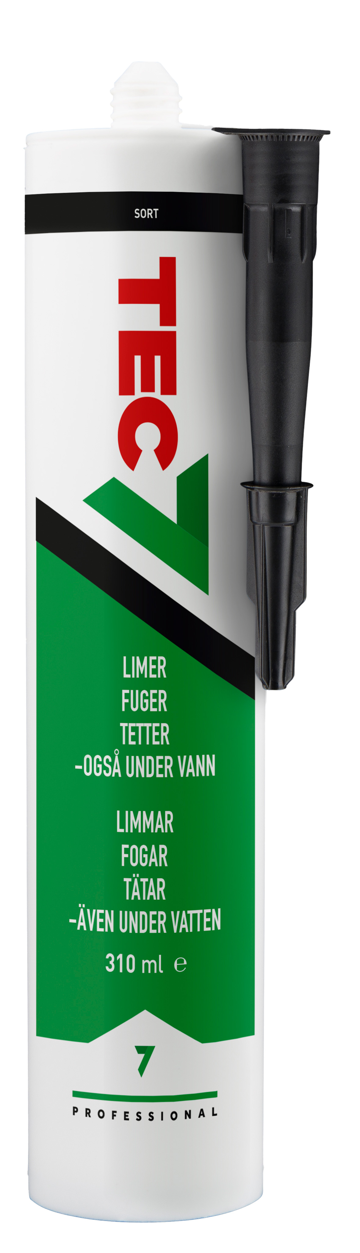 Universallim svart 310 ml