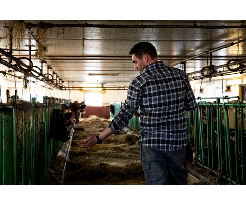 Flanellskjorte mørkgrå rutet herre