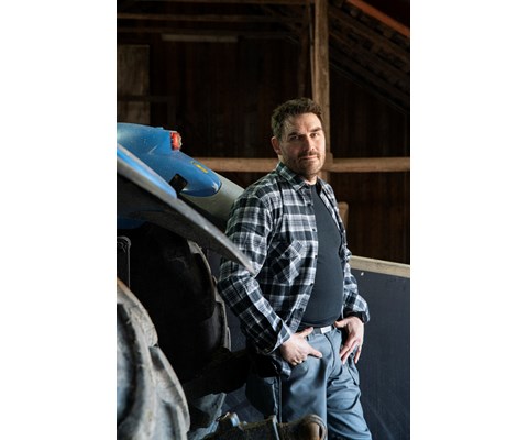 Flanellskjorte mørkgrå rutet herre