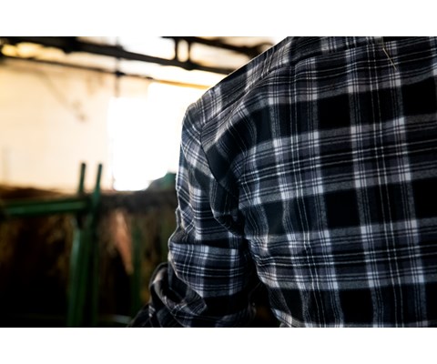 Flanellskjorte mørkgrå rutet herre