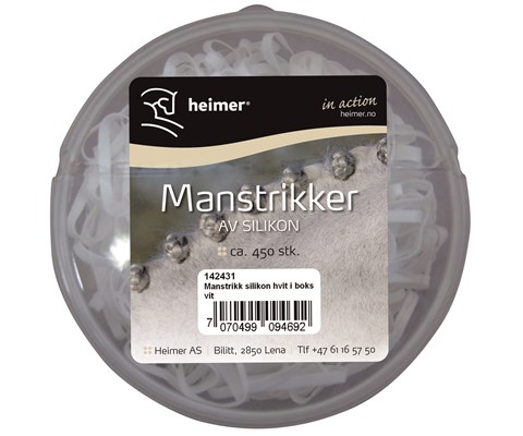 Manstrikk hvit 450 stk