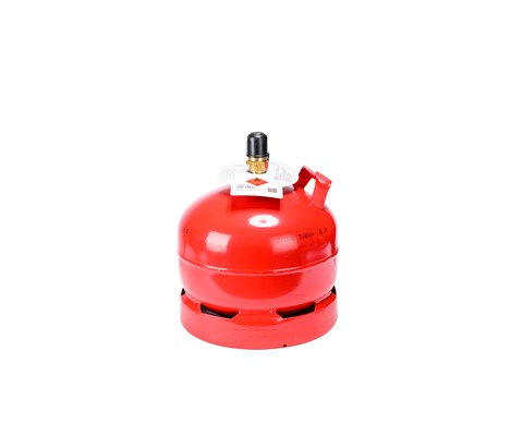 Propanflaske og gass 5 kg stål påtrykksventil