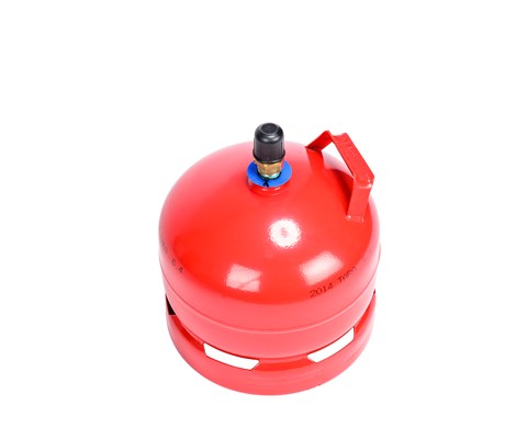 Propanflaske og gass 5 kg stål påtrykksventil