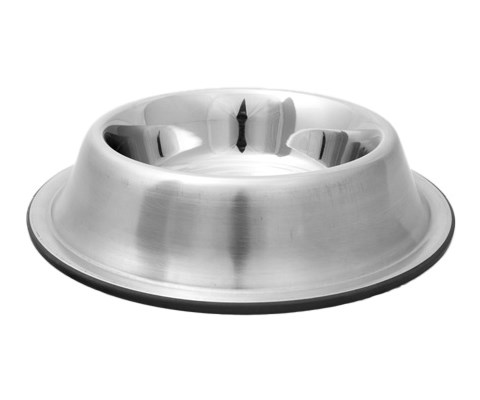 Matskål med gummikant grå