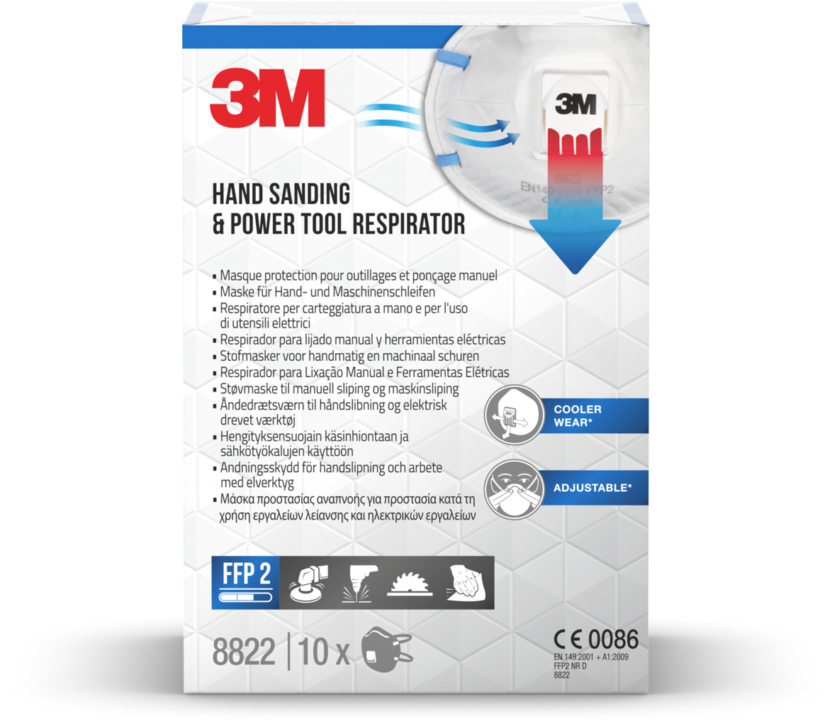 Støvmaske 8822PT FFP2 med ventil 10 pk