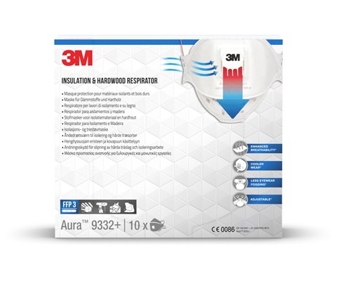 Støvmaske 9332PT FFP3 med ventil 10 pk