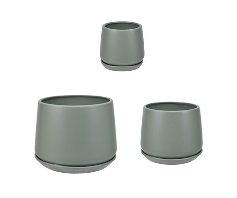 Blomsterpotte Marte grønn sett à 3 stk