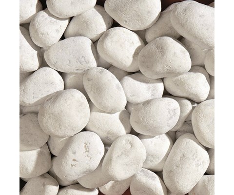 Dekorstein marmor hvit rund 10 kg