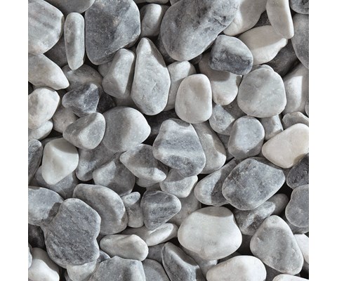 Dekorstein marmor grå rund 10 kg