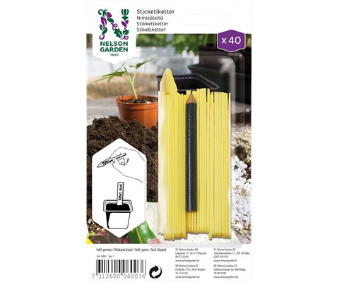 Plantepinner med penn 40 stk