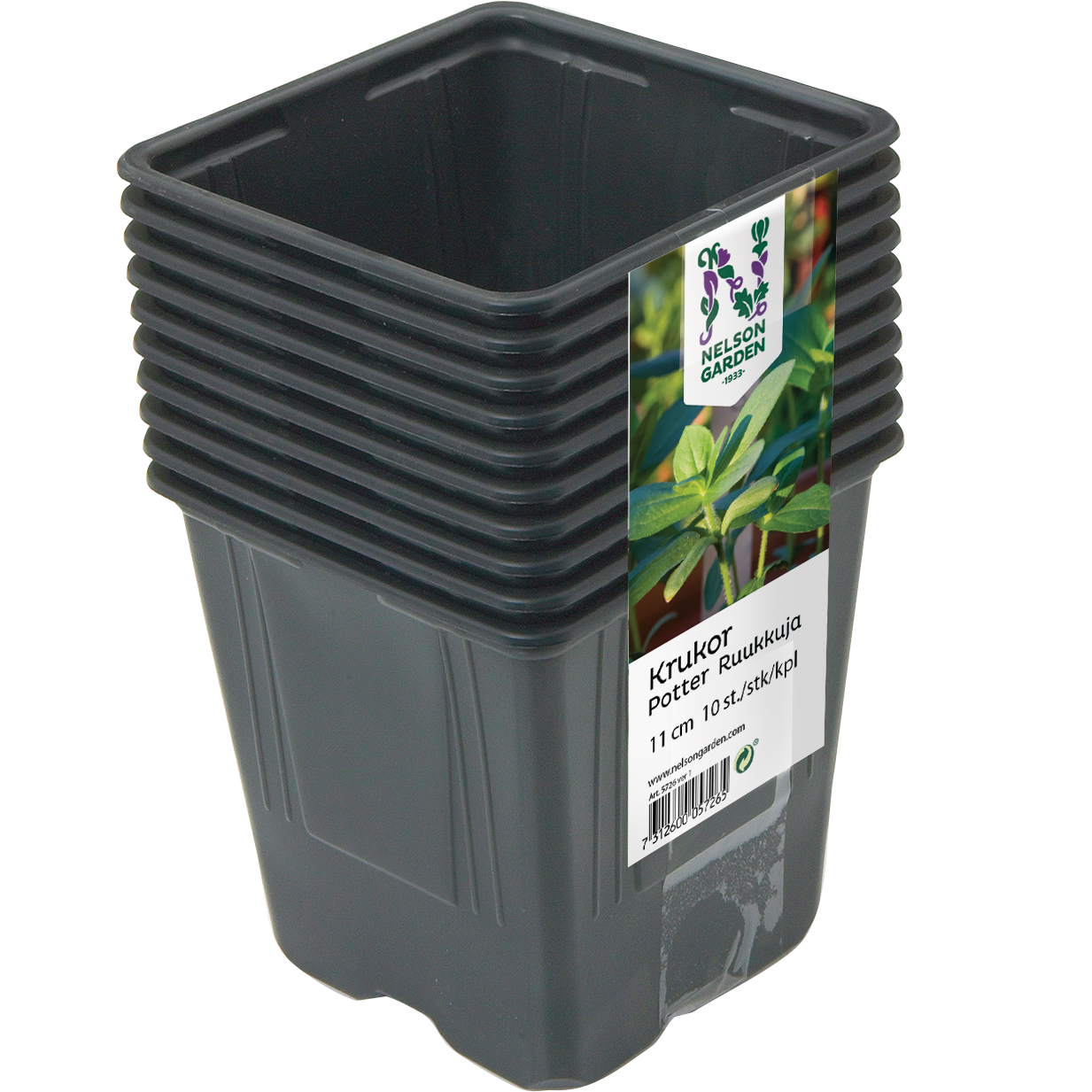 Plastpotter 11 cm 10 pk