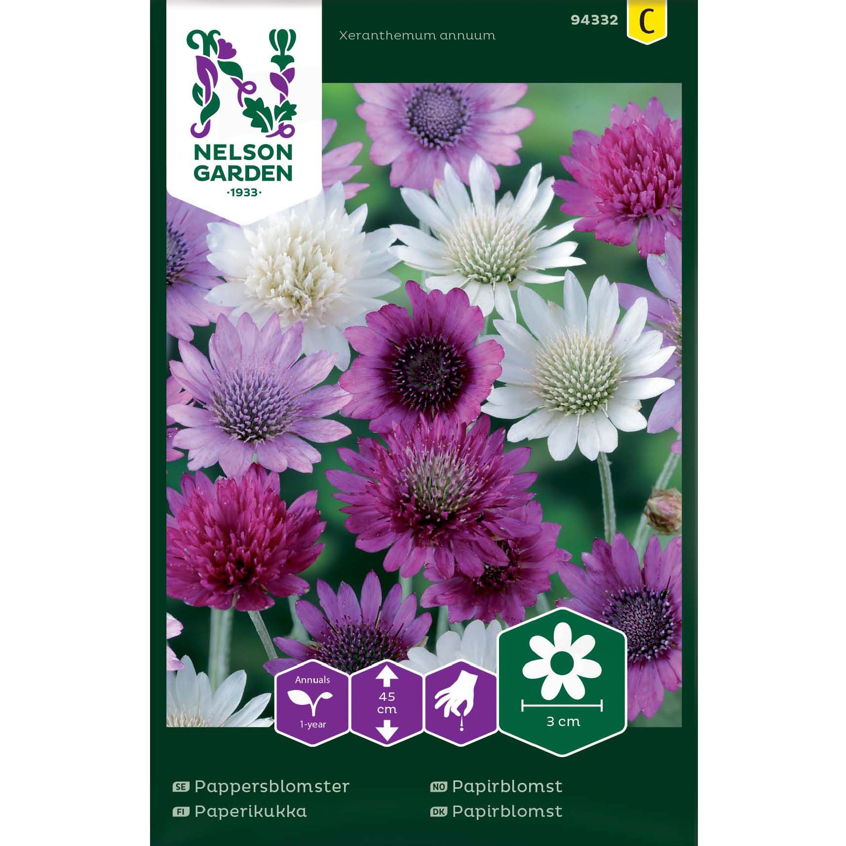 Frø Papirblomst blandede farger