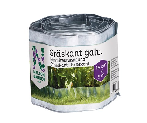 Gresskant galvanisert 16 cm x 5 m