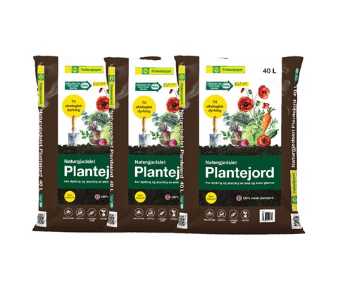 Plantejord naturgjødslet 40 L-3 pk